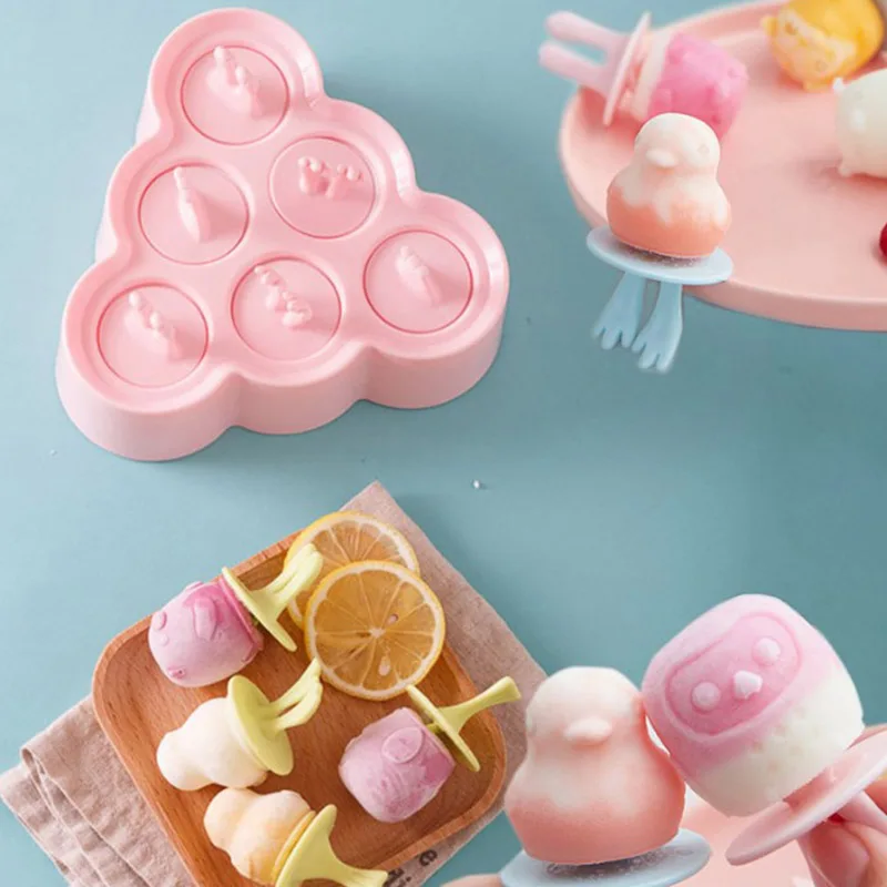 Cute Ice Cream Silicone Molds Handmade Popsicle Molds with Lid DIY Ice  Cream Mold Kids Favorite Kitchen Tool Summer Accessories