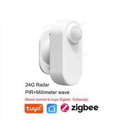 Advanced Smart Zigbee Human Presence Sensor with 24GHz MmWave Radar and PIR Luminance Detection, Battery - Powered (PIR 24G Radar)