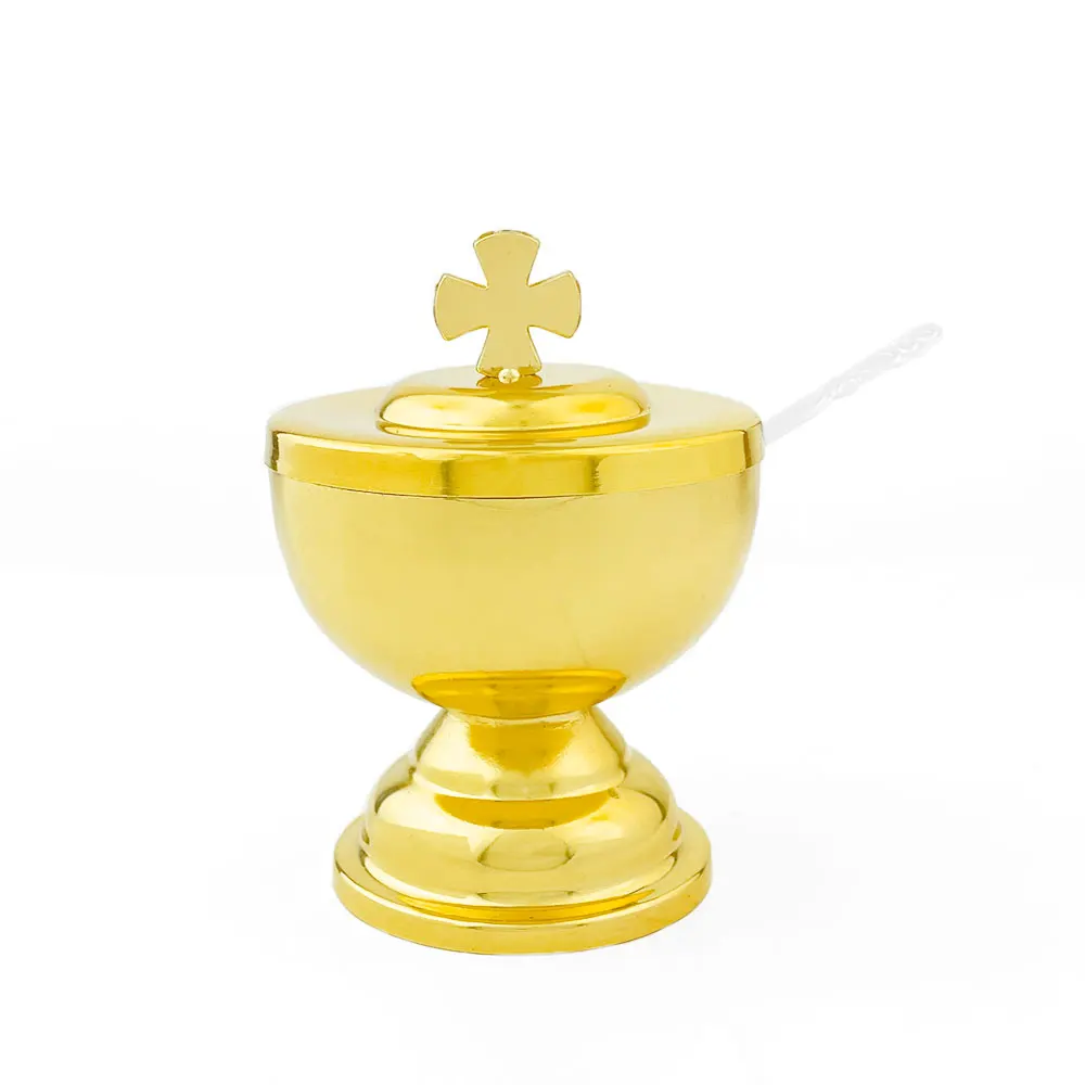 Religious Holy Water Bottle Gold-Plated Worship Supplies Church Decoration Box Mass Supplies Holy Water Bottle
