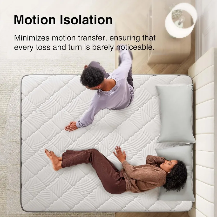 Full Size Mattress 12 Inch Hybrid Mattress in a Box with Comfy Support and Individual Pocket Springs for Superior Motion Isolat
