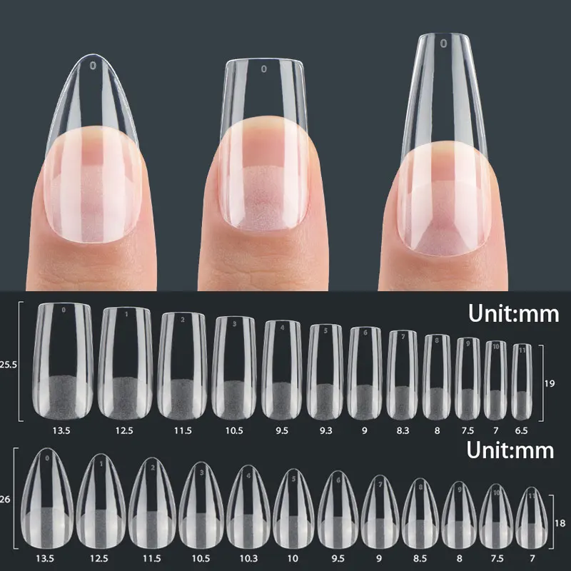 XL/L/M/S Square False Nails Tips Capsule Artificial Nail Extension Tip Manicure Tools Gel X Capsule Press on Nails 120Pcs/bag fake nails false nails nail tips false nail tips