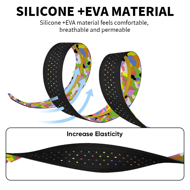 BUCKLOS Road Bike Handlebar Tape Silicone EVA Soft Comfortable Shockproof Anti-slip Racing Bike Bar Tapes