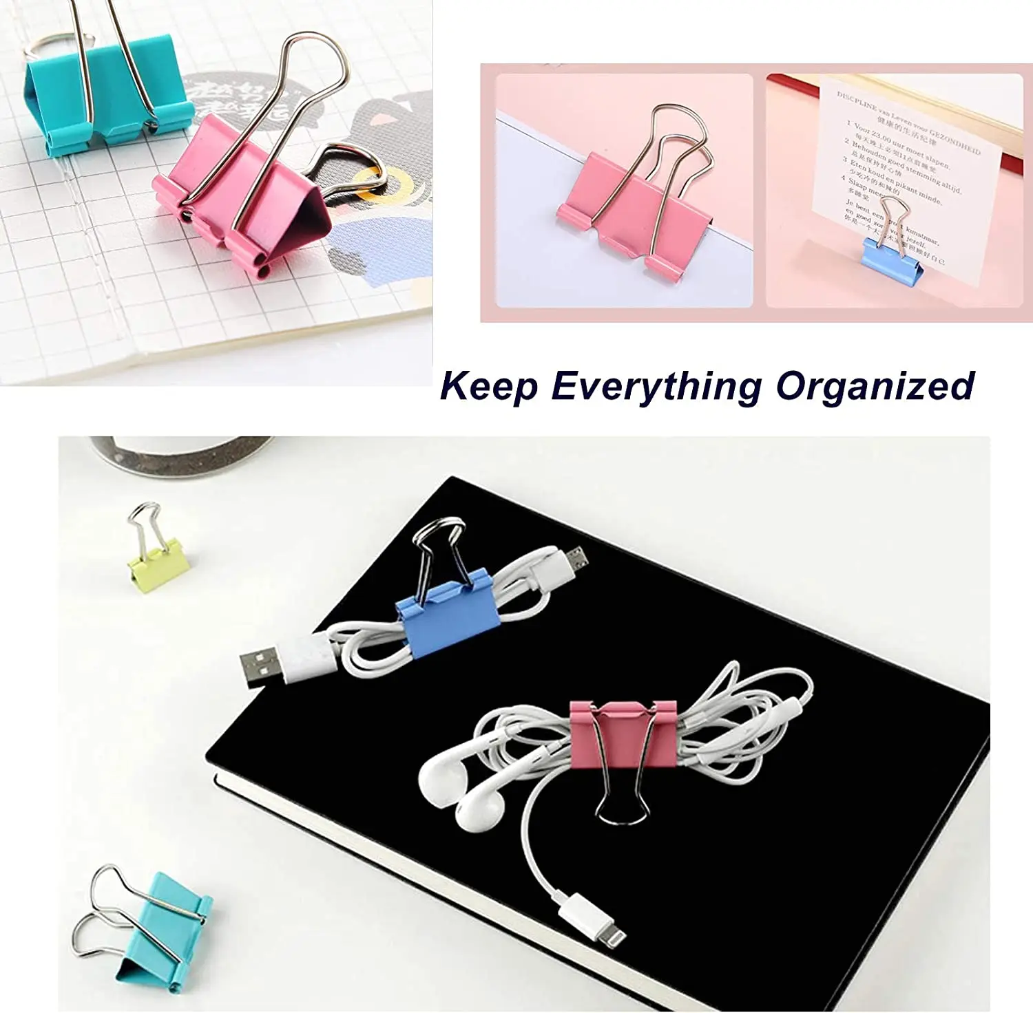 Metal Binder Paper Clips 25MM 32MM 10/5pcs for books Stationery School Office Supplies binder clips