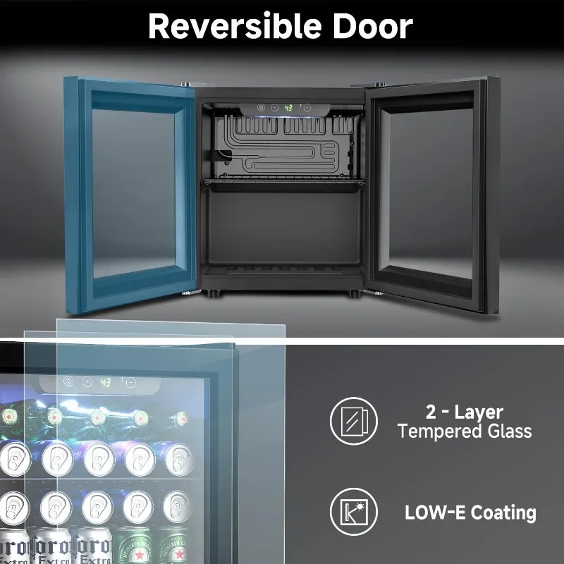 Beverage Refrigerator Cooler - 12 Bottle 50 Can Mini Fridge with Glass Door, Soda Wine Beer Drink Fridge - Small Refrigerator 5 Beverage Refrigerator Cooler - 12 Bottle 50 Can Mini Fridge with Glass Door, Soda Wine Beer Drink Fridge - Small Refrigerator 5