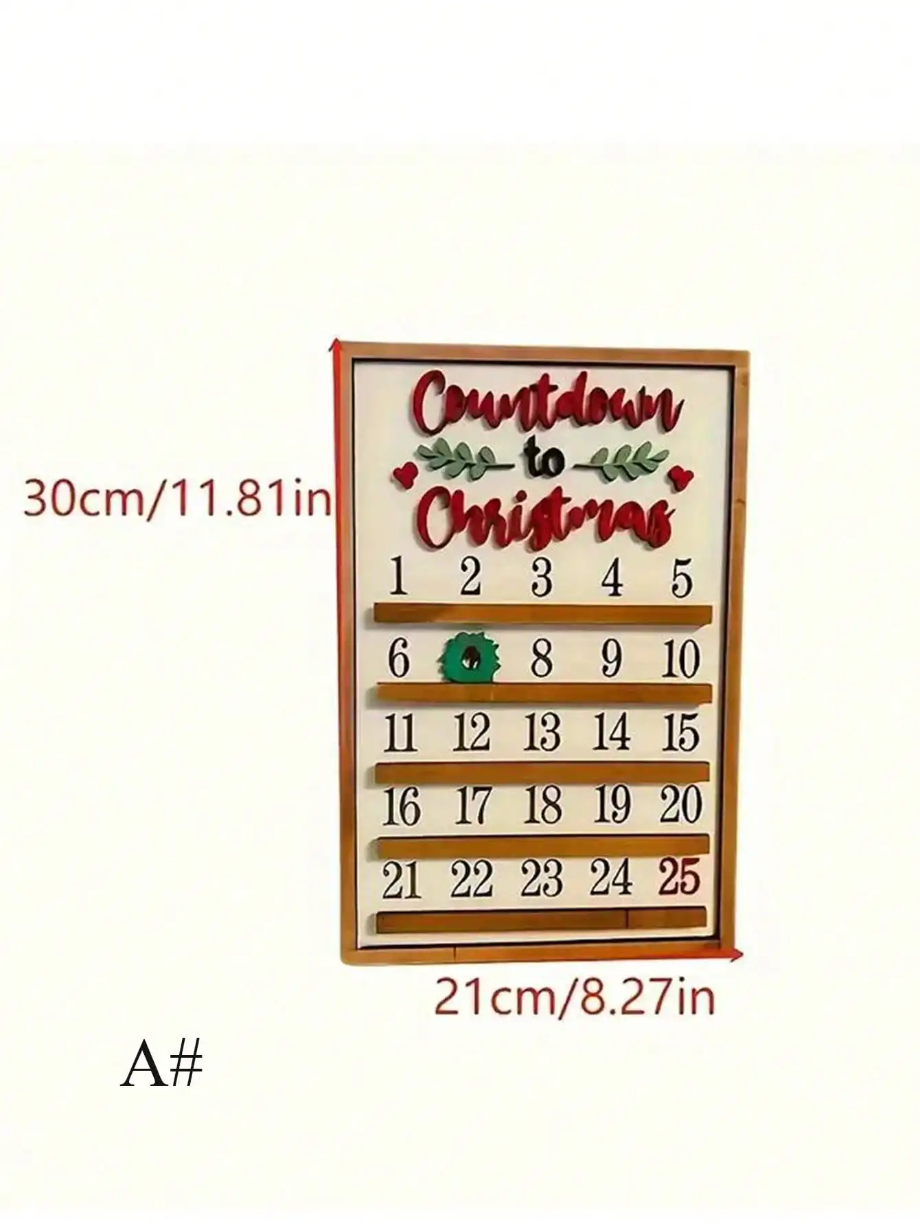 1 wooden Advent Calendar Christmas countdown wooden Christmas countdown calendar holiday decorations