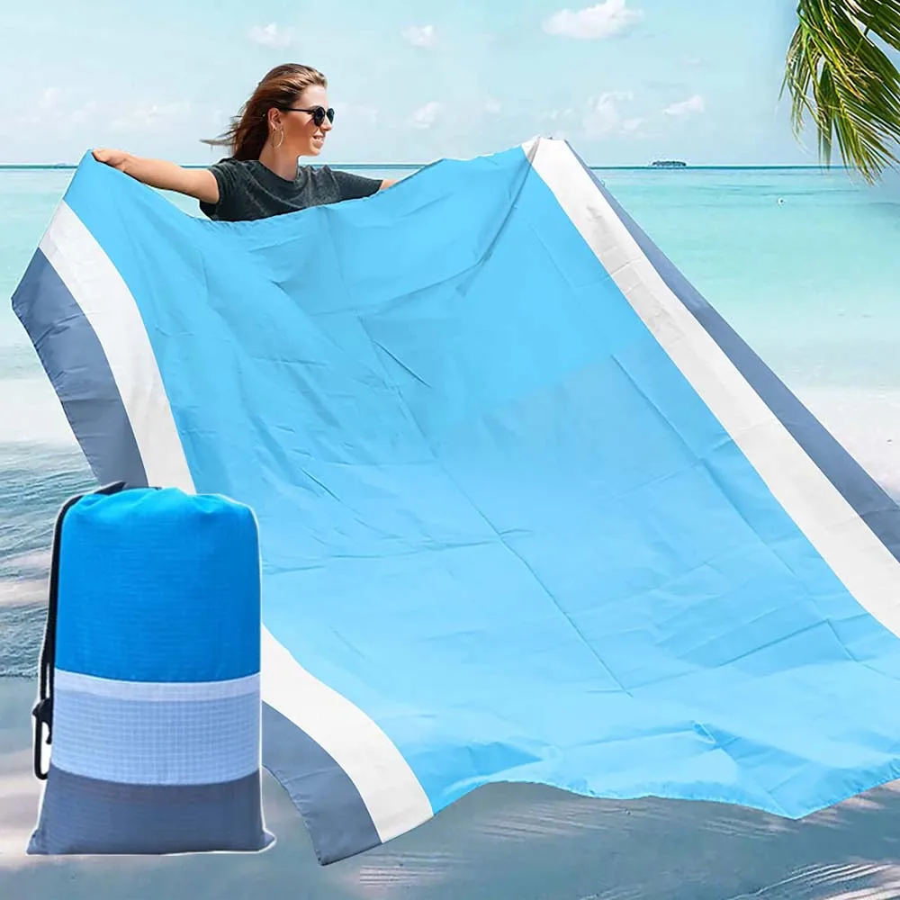 

Beach Blanket Sandproof Large Size 83"x78"Sandfree Picnic Blankets Waterproof Lightweight Mat for 2-4 Adults Travel Camping