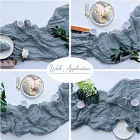 Semi-Sheer Table Runner Blue Cheesecloth Gauze Tablecloth Setting Wedding Dining Party Christmas Banquets Baby Shower Decoration 3