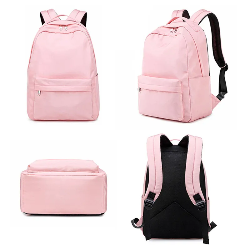 EZONE Waterproof Nylon Women Backpack Female Travel Bag Backpacks Large Capacity Schoolbag for Teenage Girls Solid Color Bookbag