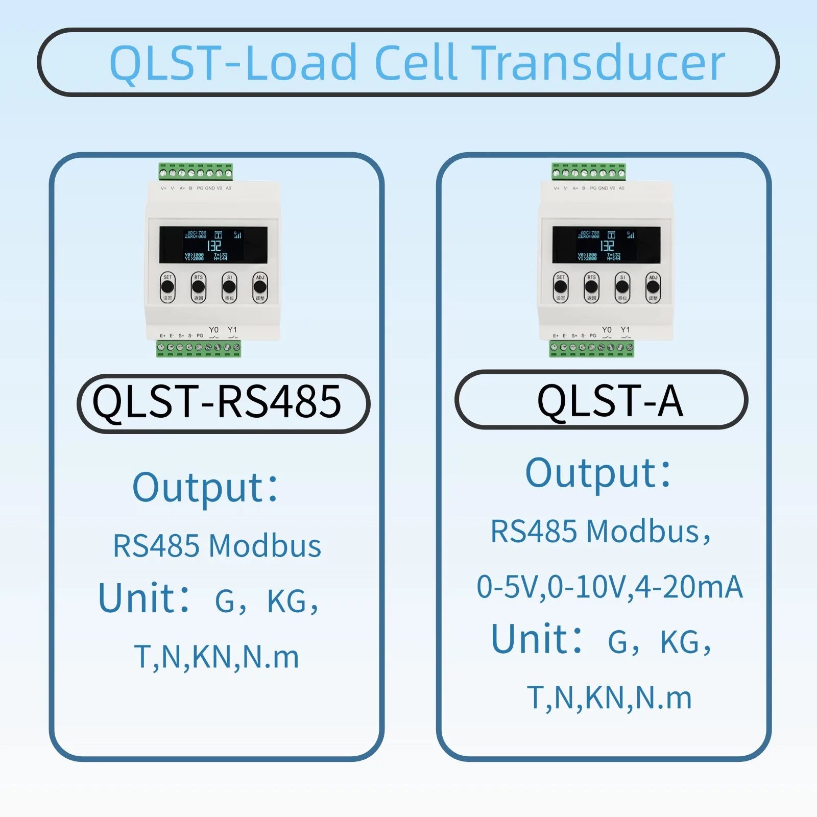 Load Cell Sensor Amplifier Transmitter with Display Instruments Transmitter Output 4-20mA 0-5V 0-10V RS485 pressure sensor