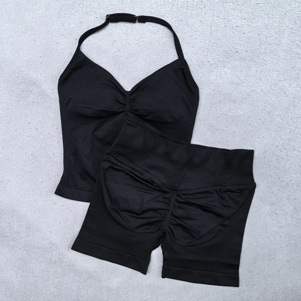 2 قطع النساء اليوغا مجموعة سلس قابل للتعديل Strapp...