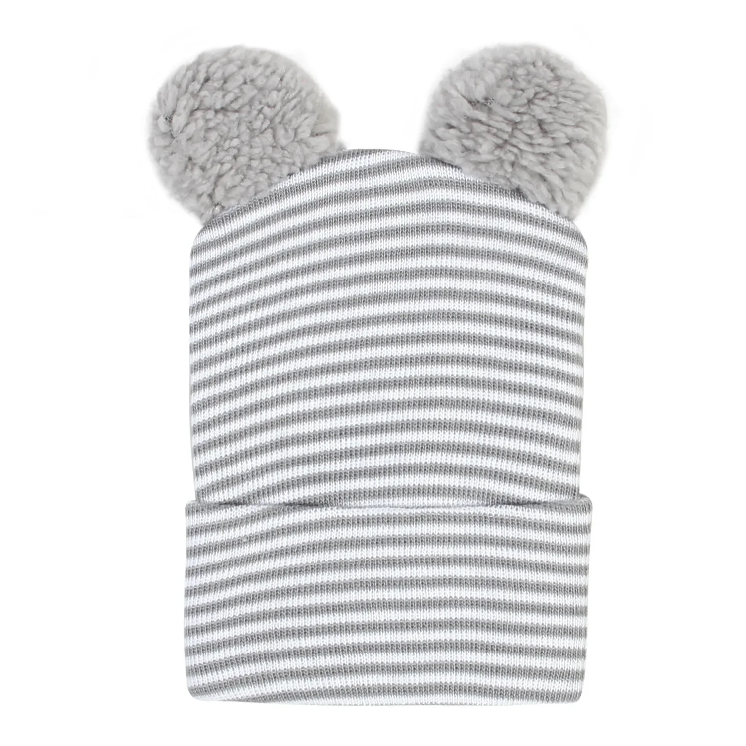 Newborn Cotton Striped Hat New Born Hospital Turban Beanie Baby Girls Cartoon Bear Toddler Soft Bonnet Bebes Warm Headwrap 0-6M 6