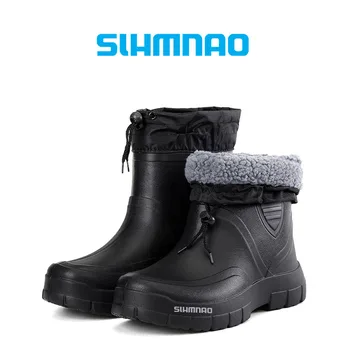 أحذية صيد جديدة للرجال لشتاء 2025، أحذية مطر خارجية مقاومة للبرد ودافئة، أحذية تسلق الجبال مقاومة للماء ومضادة للانزلاق