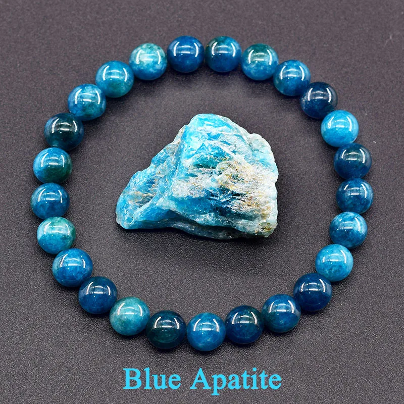 Natural Azul Apatita Contas de Pedra Pulseiras para Homens e Mulheres, Pedra Original, a Circulação do Sangue, Estimular o Entusiasmo, Saúde Jóias