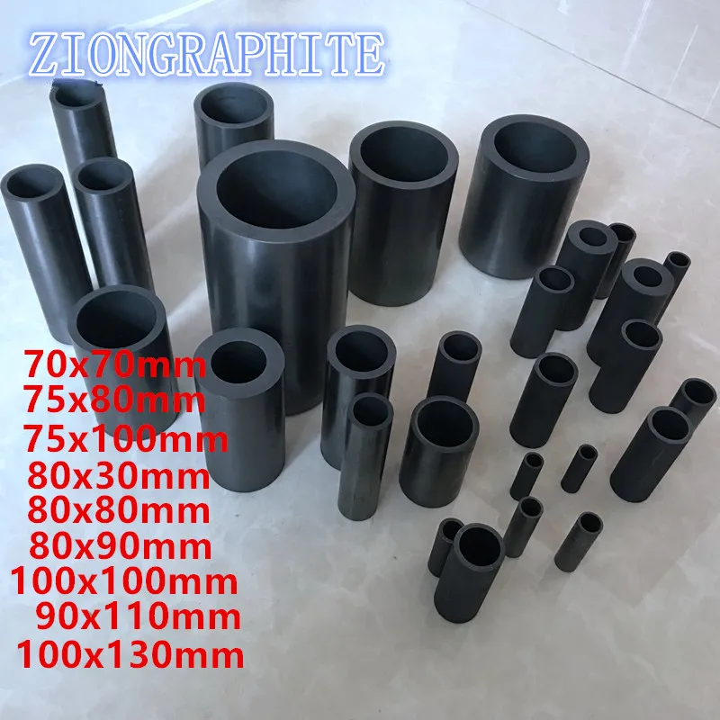 High temperature resistance Carbon Melting Graphite Crucible Cylindrical For Melting Gold Silver Copper Brass Tool all size gold graphite ingot kit bar mold for melting casting refining scrap