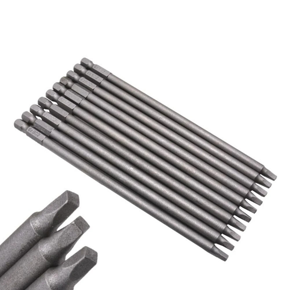 

10Pcs Square Driver Bit Square Head Alloy Steel SQ2 150mm Hand Tool Accessory For Hand Screwdriver Electric Drill Air Drill