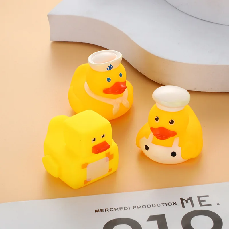 NEW Hot Sale Kawaii Lovely Swimming Duck Baby Bath Pool Water Toys for Children Educational Career PVC Squeeze Duck 2