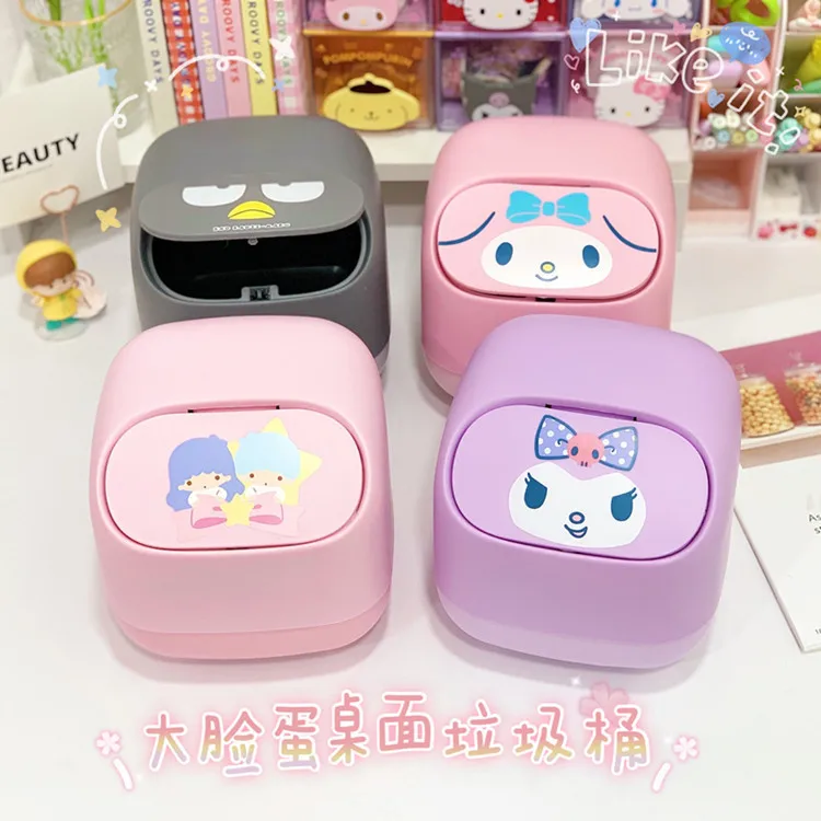 

Kawaii Sanrio настольная корзина Kuromi Hello Kittys моя мелодия милый аниме домашний мультфильм с крышкой конфетти прессованный автомобиль для хранения ...