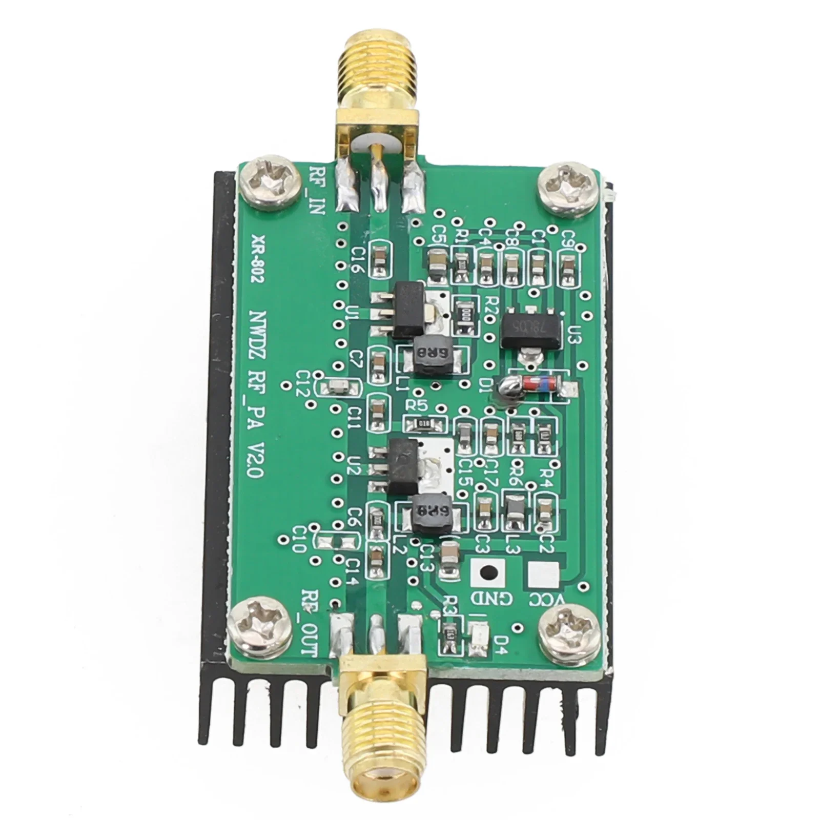RF power amplifier board, 2MHz-700MHz 3W HF-VHF-UHF broadband RF amplifier board for VHF shortwave transmitters
