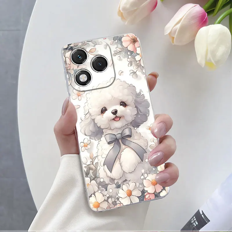 Luxury Fashion Clear Marble Flower Phone Case - Transparent Soft Silicone Protective Cover