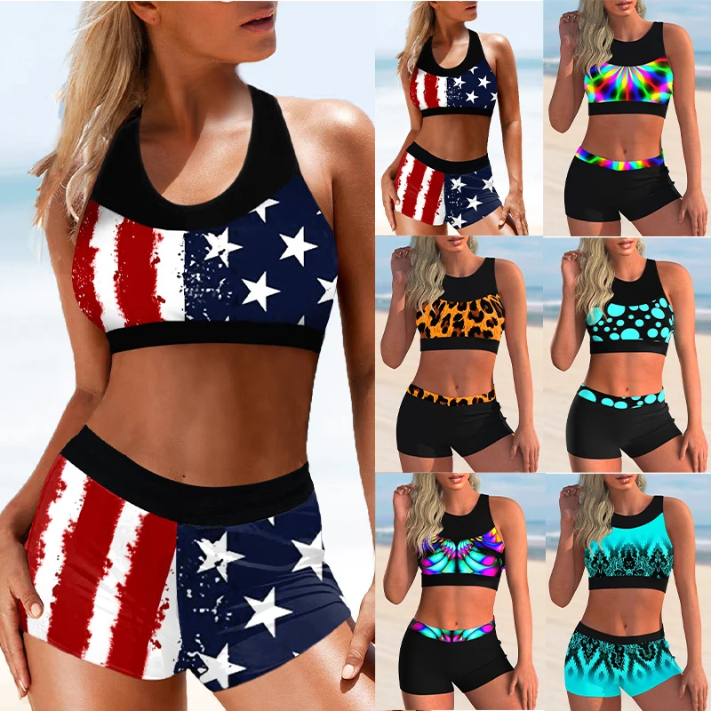 

2023 New Swimwear Women's Fashion Bikini Swimwear Two Piece Swimwear Women's Printed Swimwear Summer Sexy Beach Bikini Women's S
