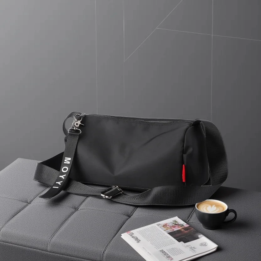 Men's Trendy Messenger Shoulder Bag Student Sports Waterproof Crossbody Sling Bags Leisure Design for Outdoor Solid Lightweight 1