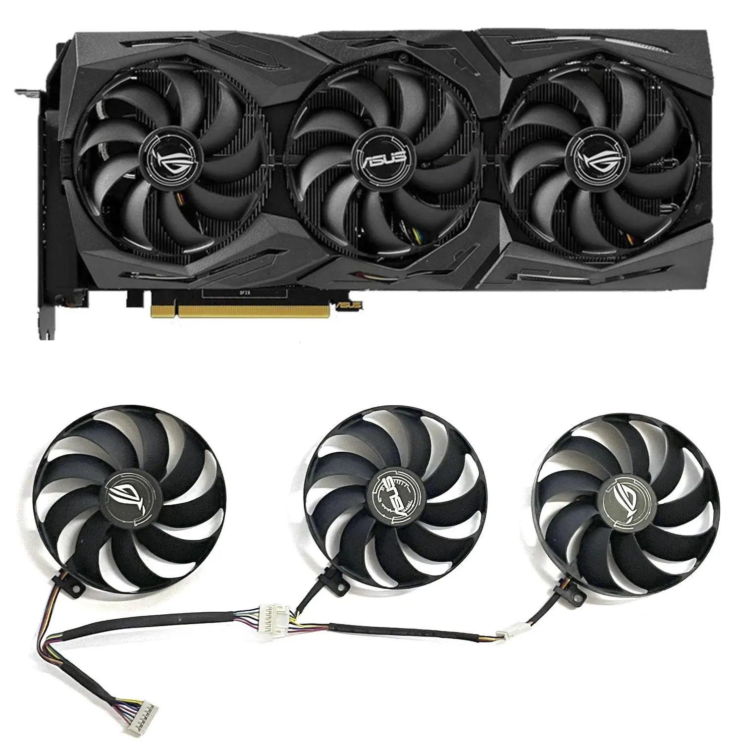 T129215Sy 7Pin 87Mm Rtx2080Ti Ventola Gpu Per Asus Rtx2070 Rog Threx-Geforce Rtx 2060 Super 2080 Ti Rx 5600 Xt Rx 5700Xt Graphics Fa