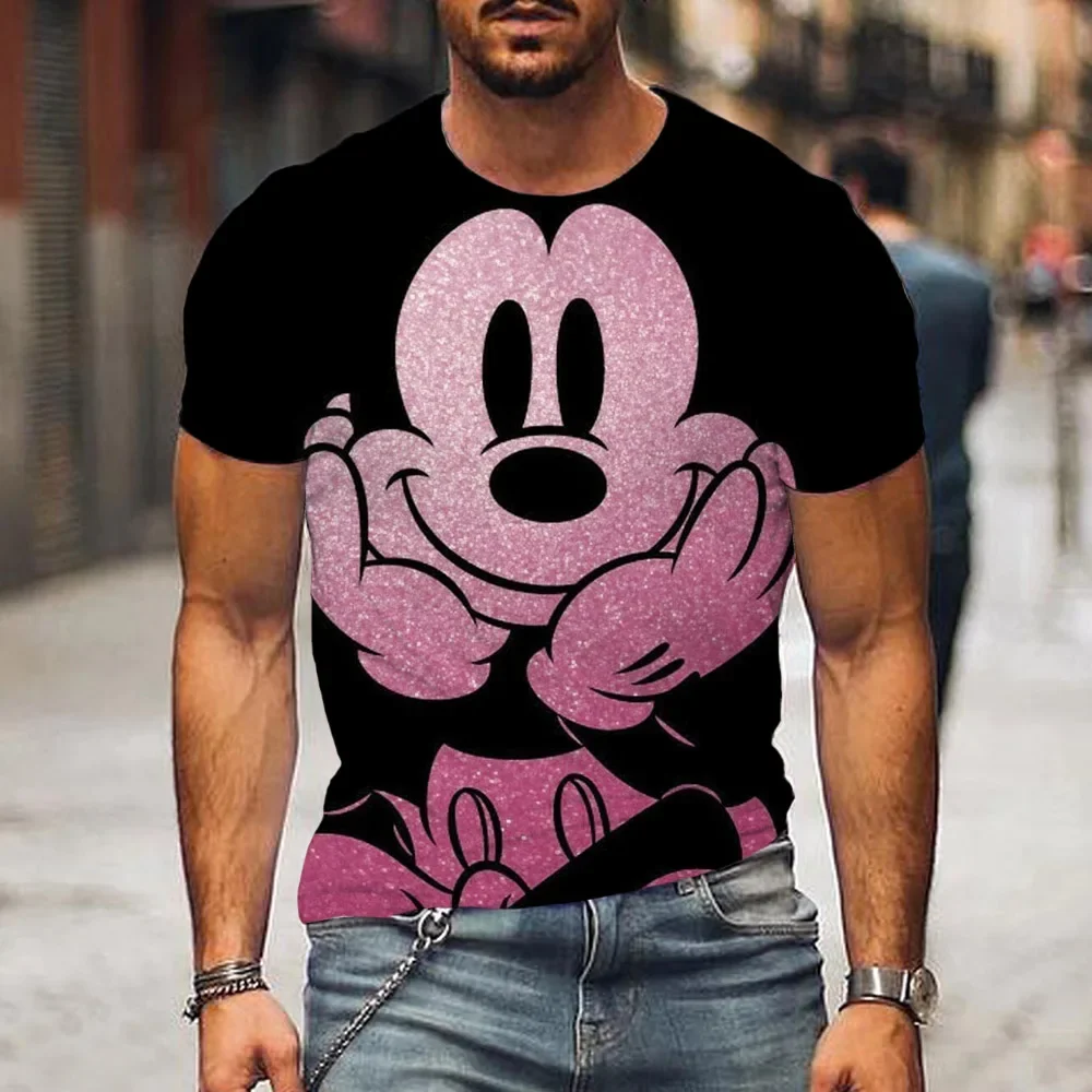 Disney Men's T Shirt Mickey Mouse 3d Printed Cartoon TShirts Male Summer Couple T-shirt Street Tops Tee 4