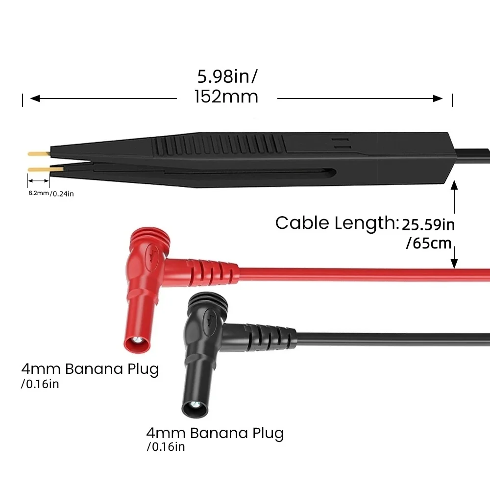 Cleqee P1510 SMD 칩 부품 멀티미터 테스트 후크 클립 핀셋 리드 LCR 테스트 도구 테스터 미터 펜 프로브 4mm 바나나 플러그