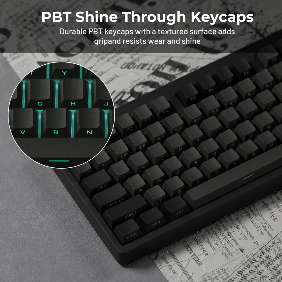 【色:Black-CHERRY-PBT-BlackGrayPeri】DrunkD DrunkDeer G65 PBT Keycap Set - Cherry - 68 Keys for 65% ANSI