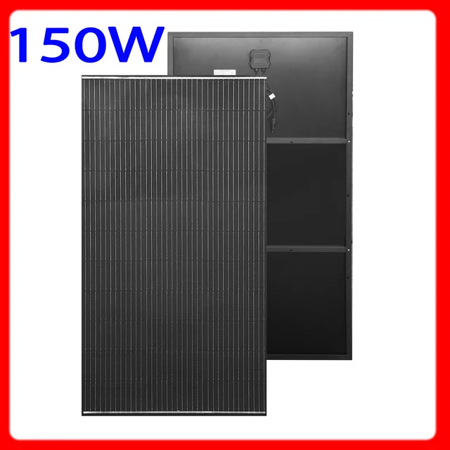 Panneau solaire 150W, cadre en aluminium léger, chargeur de batterie 12V, kit/système de panneaux photovoltaïques, maison, balcon, camping-car, RV 1