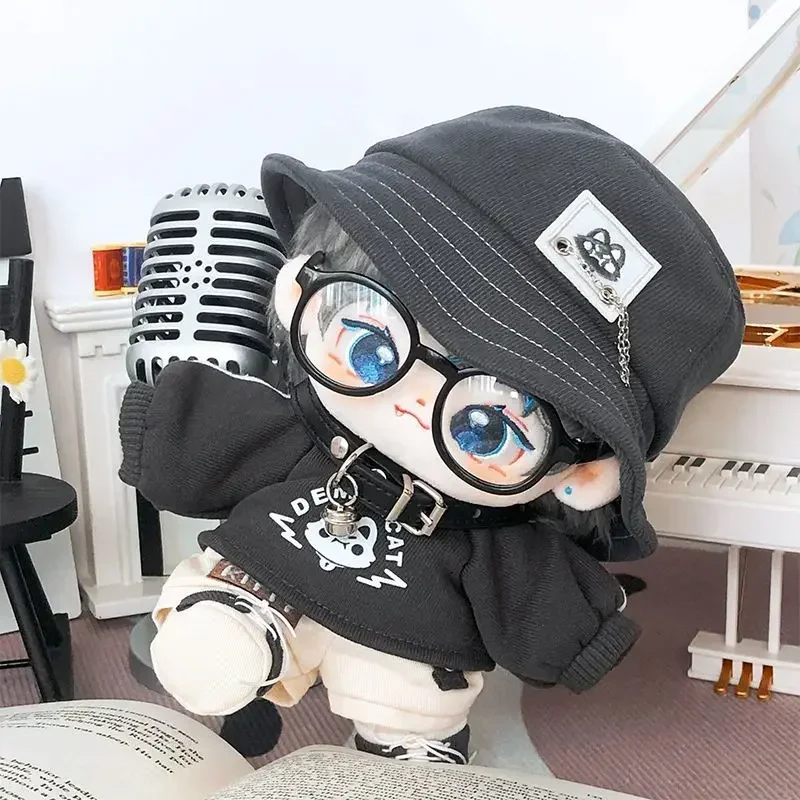 20cm No Attribute Demon Cat Kawaii Cool Handsome Boy Hoodie Hat Costume Set Plush Doll Change Clothes Outfit Cosplay Xmas Gift 3