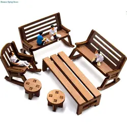 1pc 1/12 Dollhouse Mini Table Chair Dolls House Rocking Chair Dollhouse Furniture Accessories For Kids Pretend Play Toy