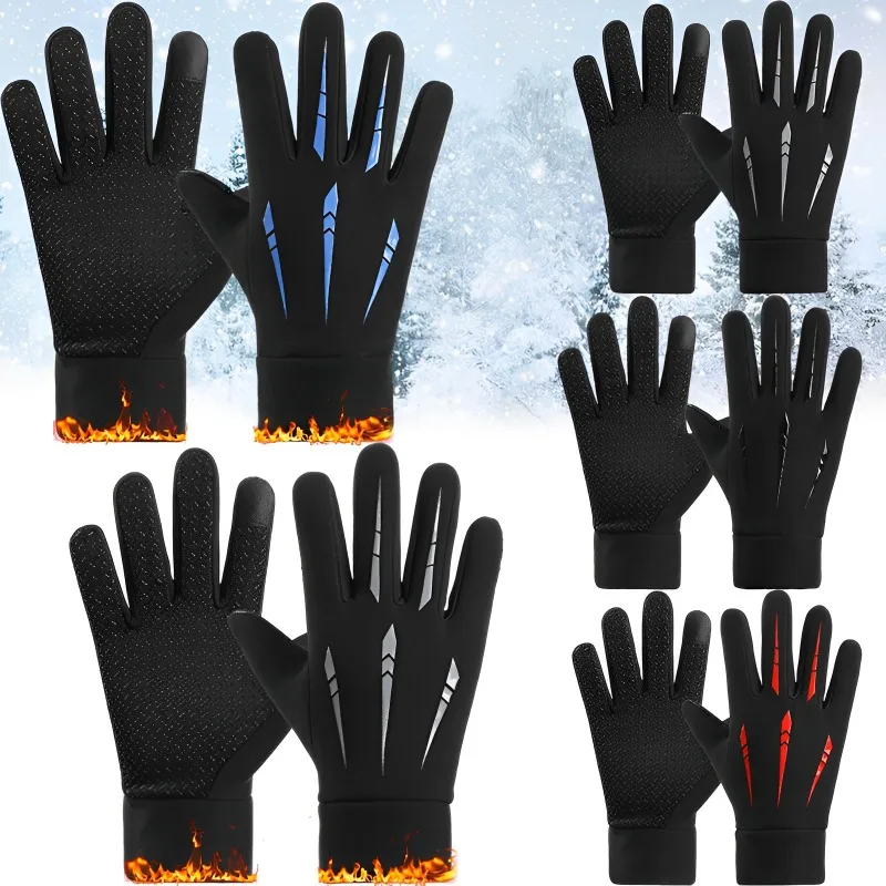 Warm Winter Gloves for Men Touchscreen Waterproof Windproof Gloves Snowboard Motorcycle Riding Driving Gloves Full Finger Gloves touch screen gloves men s winter warm and velvet windproof waterproof riding winter driving non slip motorcycle riding gloves