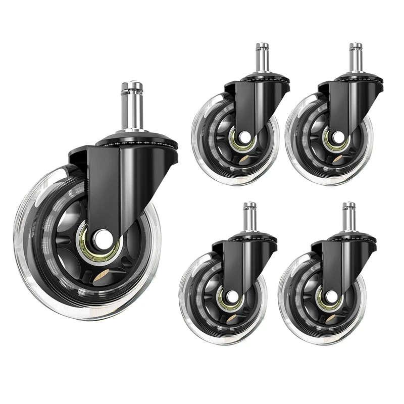 

LICG Office Chair Wheels 10mm Stem, Compatible for Brand Chairs, 3/8inchReplacement Rubber Chair Casters, Set of 5