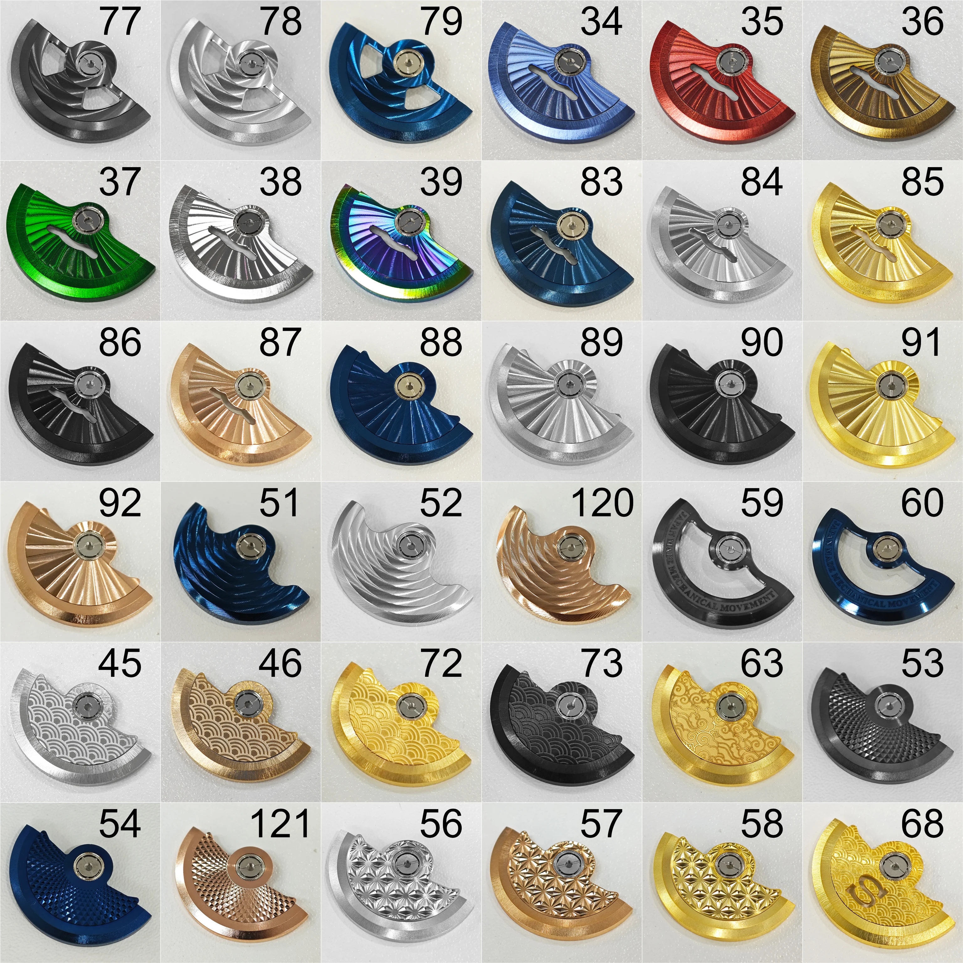 Oscillating Weight Rotors for Watch Movements - 148 Unique Styles