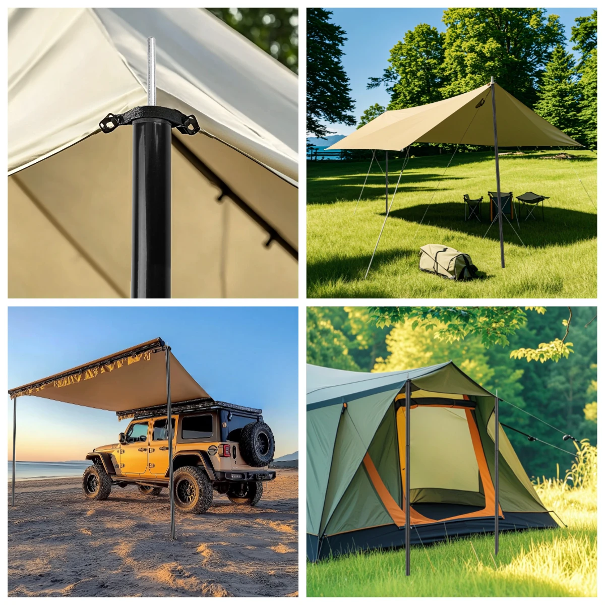 Adjustable Telescoping Galvanized Steel Tent Poles
