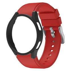 Premium Protective Case and Band Set for Smartwatch - PC Hard Hollow Frame Cover with Strap (Red Black)