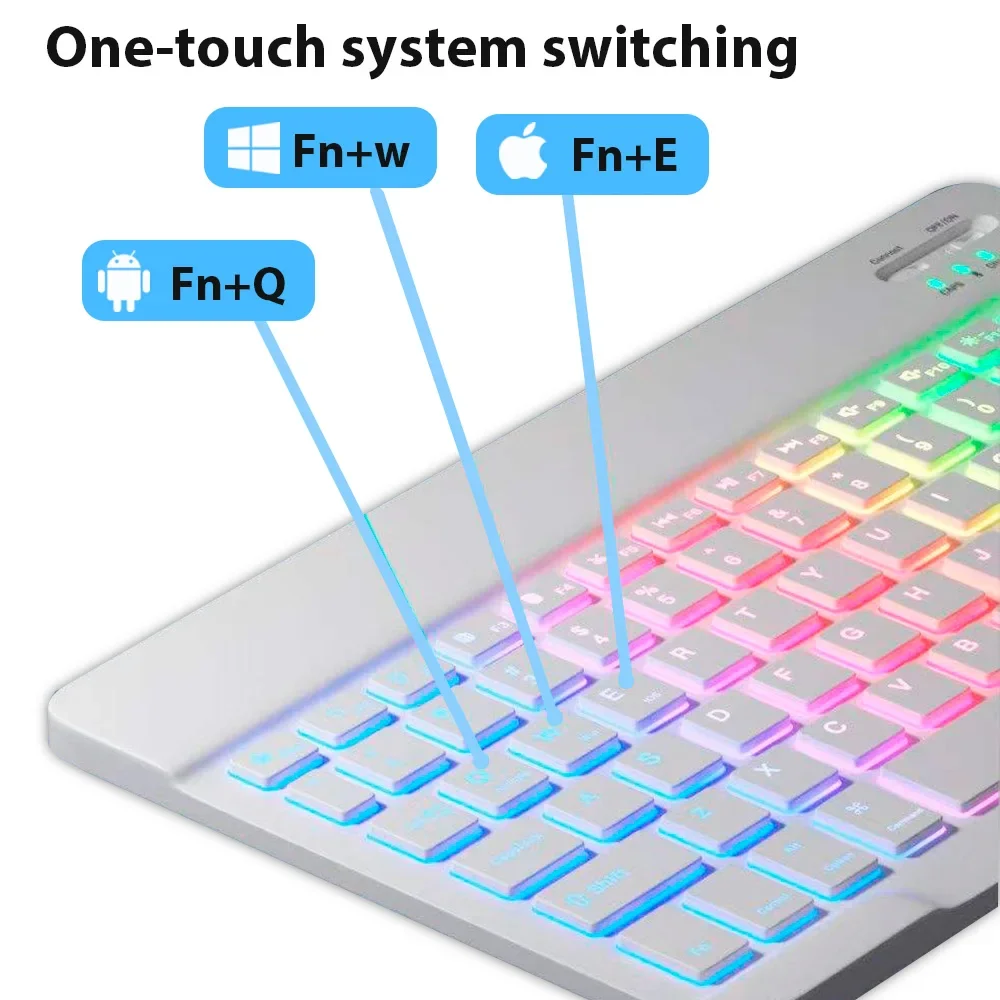 Bluetooth Keyboard wireless keyboard wireless keyboard mouse tablet keyboard ipad keyboard for Tablet Android IOS Windows Wireless Mouse Keyboard Bluetooth-compatible Rainbow Backlit for IPad