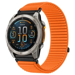 Durable Nylon Loop Strap for Smartwatch - QuickFit Design, Adjustable Wristband Bracelet (Orange)