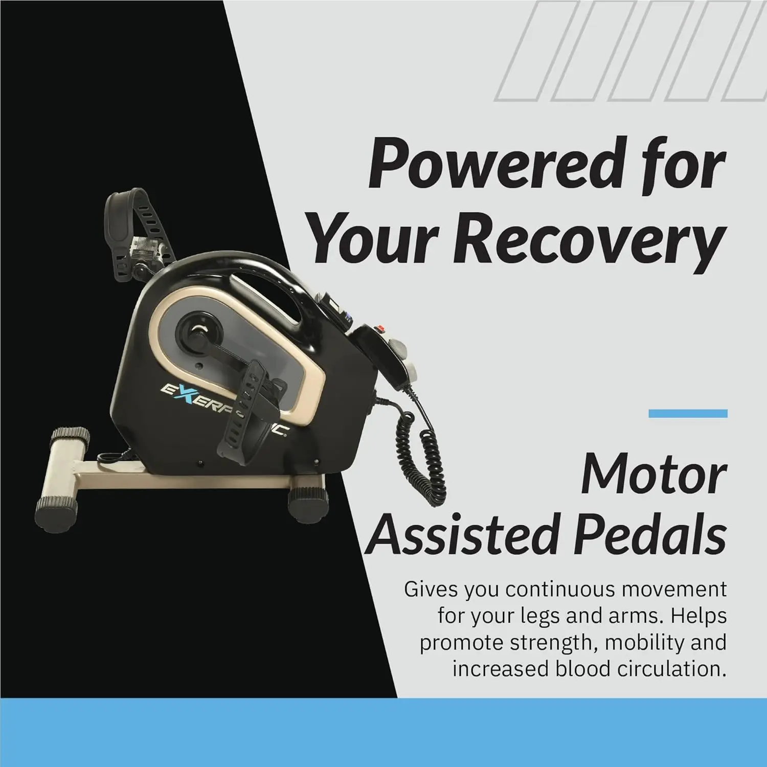 2000M Motorized Under Desk Exercise Bike-Electric Legs and Arms Pedal Exerciser-Fitness Equipment for Home Use
