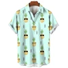 3D Printed Hawaiian Men Shirt Tropical Fruit Pineapple Women Short Sleeve Shirt Leisure Comfortable Top Vacation Beachwear Tops 3