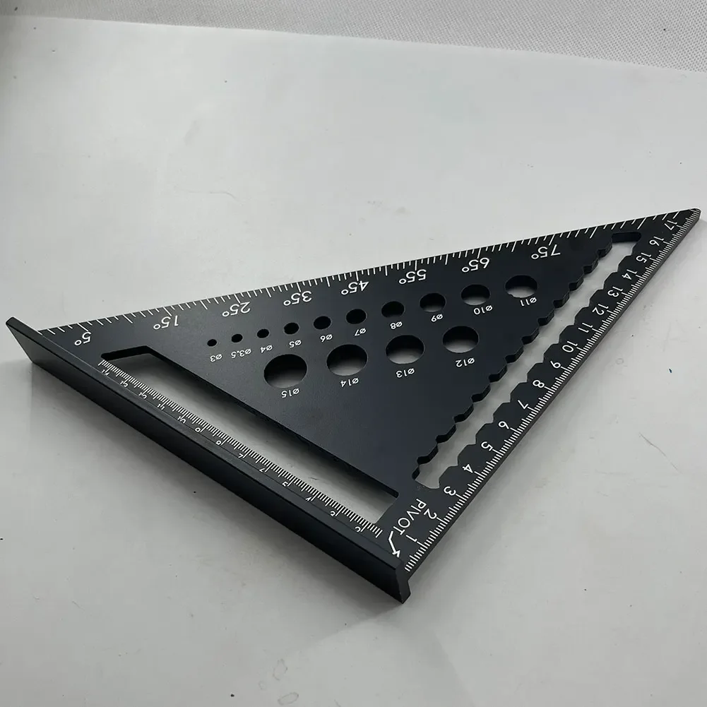 삼각형 눈금자 알루미늄 합금 목수 그무개 측정 도구, 사각 각도 눈금자 목공 각도기, 7 인치, 12 인치