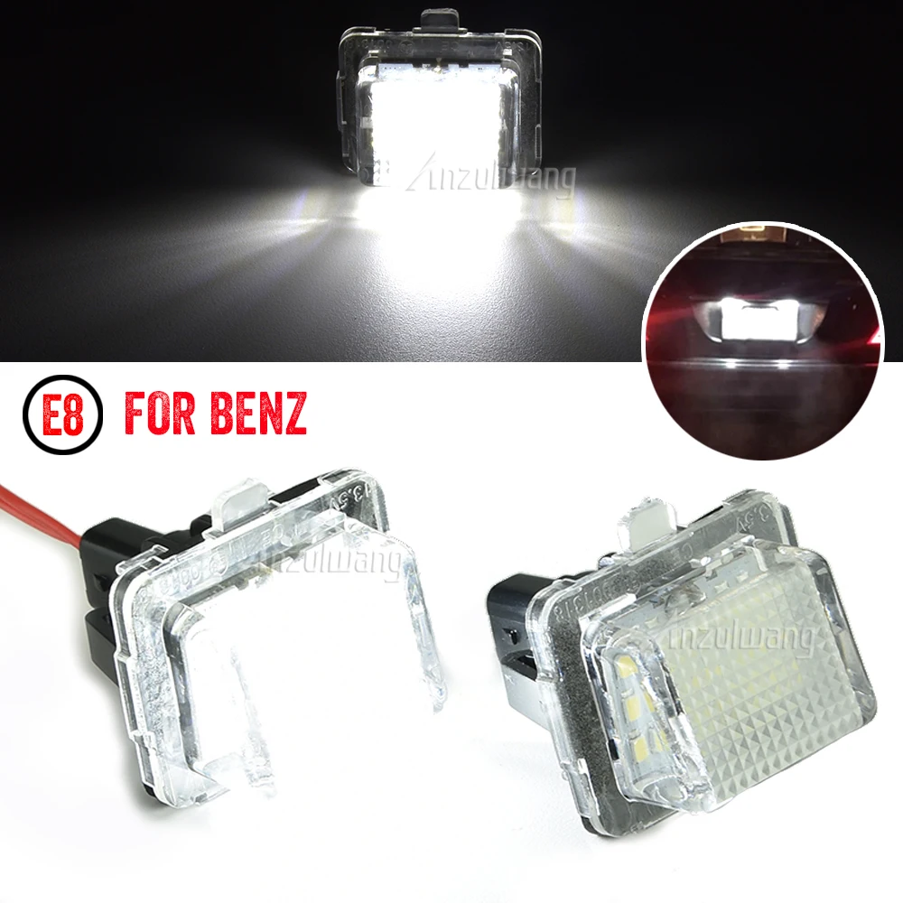 

2 Pcs For Mercedes Benz W204 W221 W212 C216 W166 S204 S212 C207 Canbus LED Car Number License Plate Light Assembly Auto Lamp