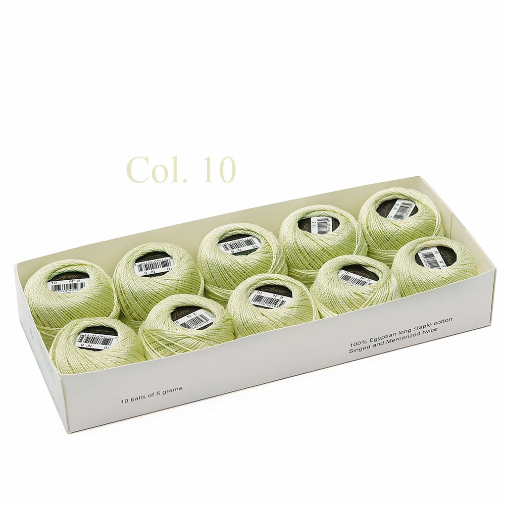 Egyptian Long Staple Cotton Embroidery and Hand Sewing Thread Set - 10 Balls
