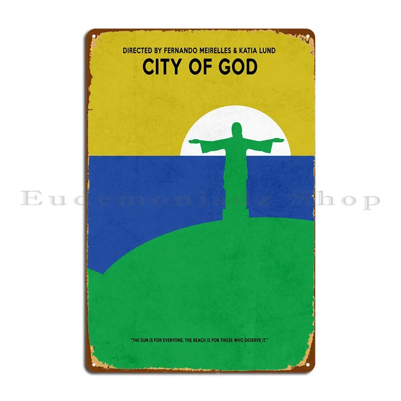 City Of God Metal Signs Pub Iron Club Pub Murale Tin Sign Poster