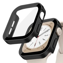 Premium Waterproof Glass Case with Hard PC Bumper & Screen Protector - Series 4 5 6 SE 40mm (Matte Black)