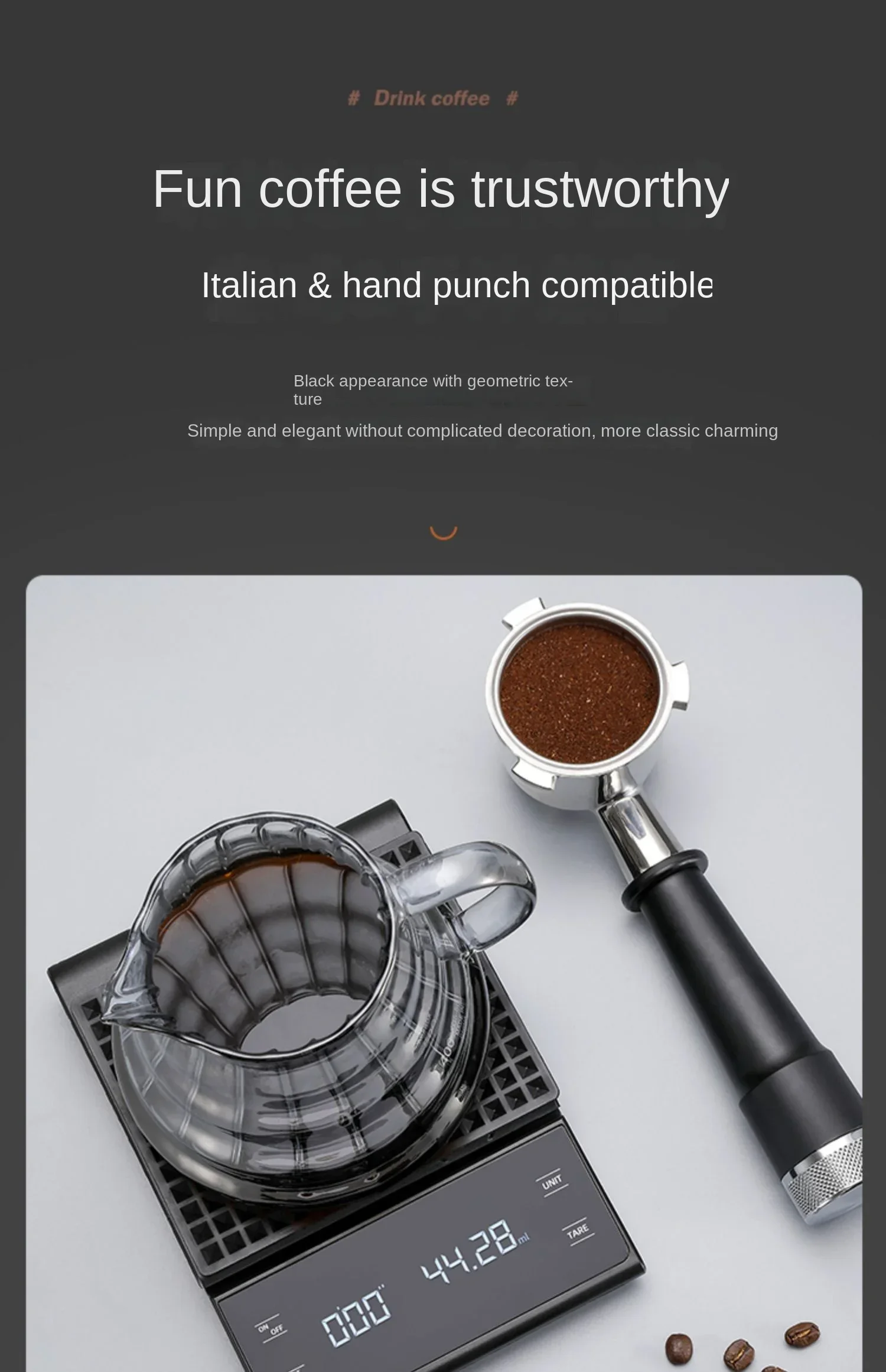 Digital Kitchen Scale - USB Charging Coffee Scale with Timer & LED Display
