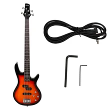  Professional 4 String Electric Bass Guitar 24 Frets Electric Bass Guitar Solid Wood Fingerboard Stringed Musical Instrument 