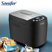 1.5kg Automatic Bread Machine 850w Programmable Bread Maker 15-hour Pre-set Timer Control Panel With Lcd Display Sonifer 1