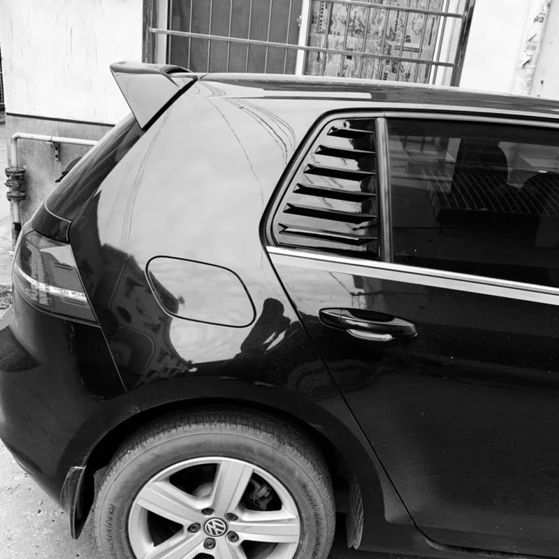 2X Car Rear Window Louver Shutter Cover Trim For VW GOLF 6 MK6 MK6.5 GTI GTD R Window Louver Side Vent 2010-2014